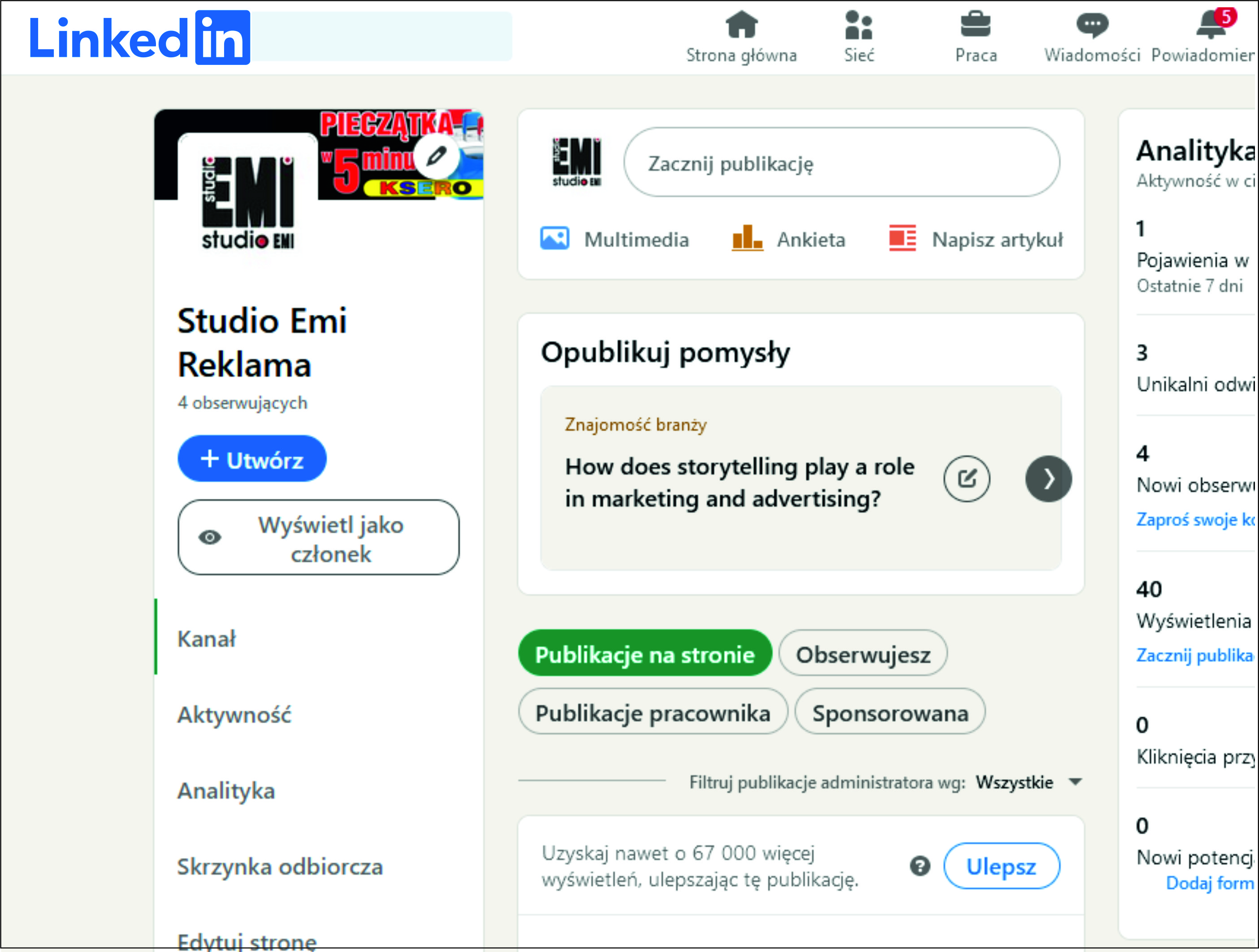 Media spolecznosciowe Studio Emi Gniezno